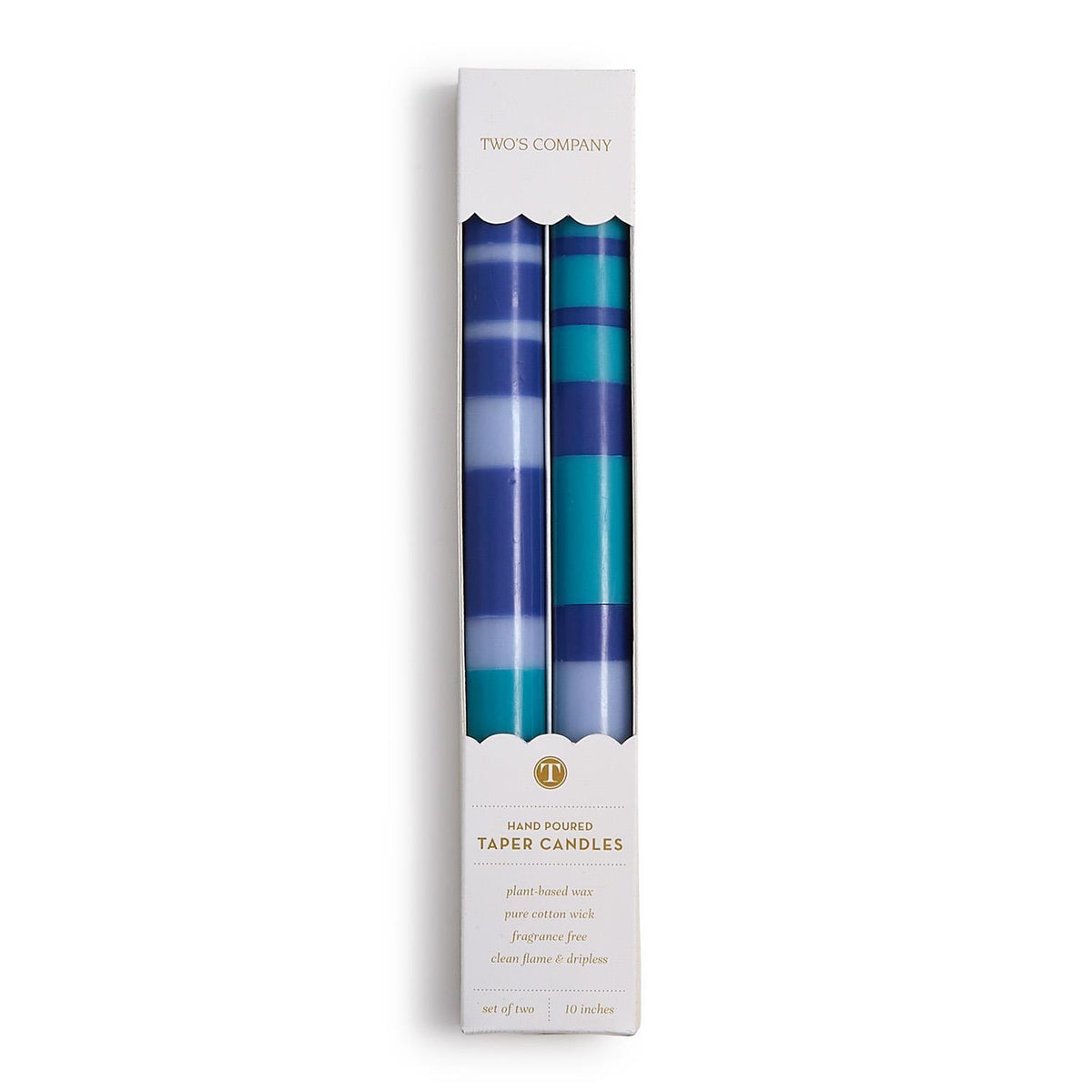 Stripe and Glow 10" Taper Candles, set of 2, view 6