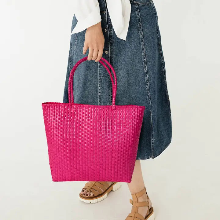 Basket Weave Tote Bag, view 2, styled