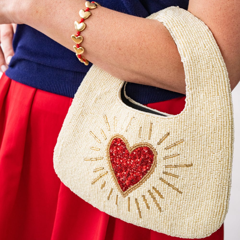 Evelynn Heart Beaded Bag