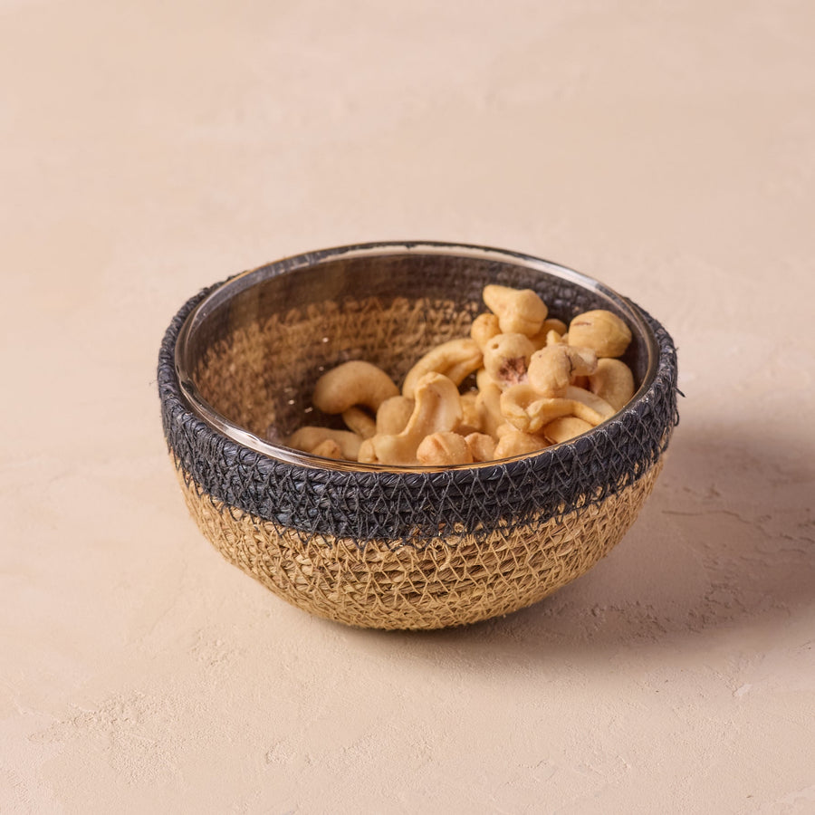 Hydra Woven Seagrass Bowl, view 2, styled