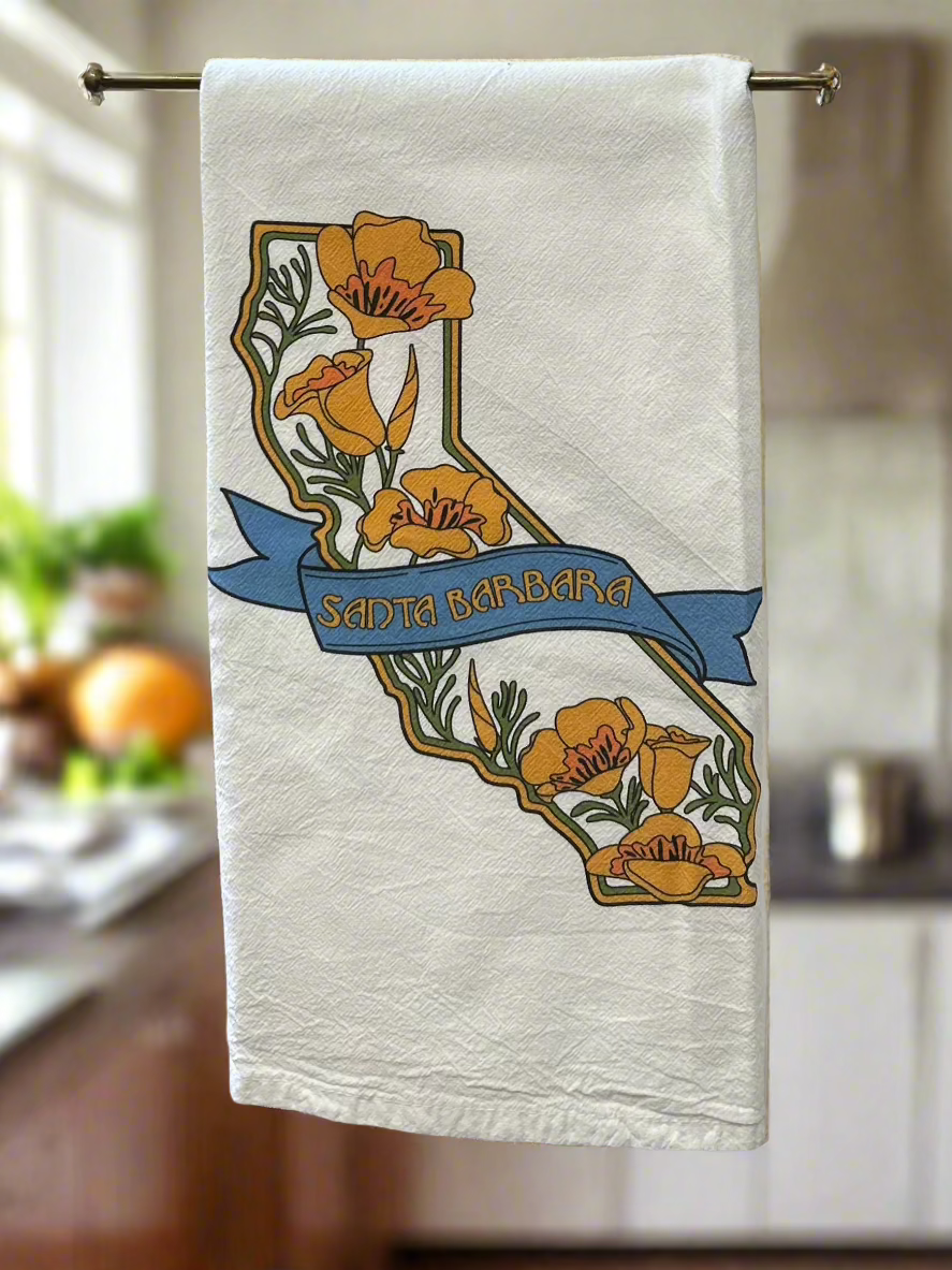 Sun n' Surf Santa Barbara Tea Towel
