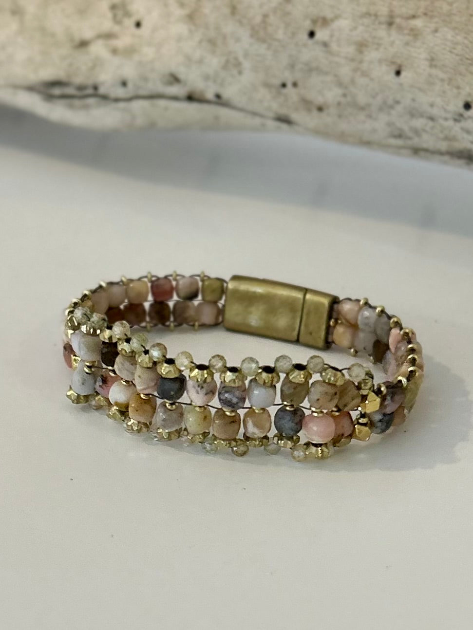 Pink Opal & Zircon Bracelet