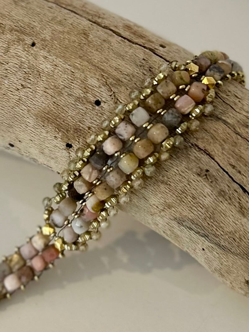 Pink Opal & Zircon Bracelet