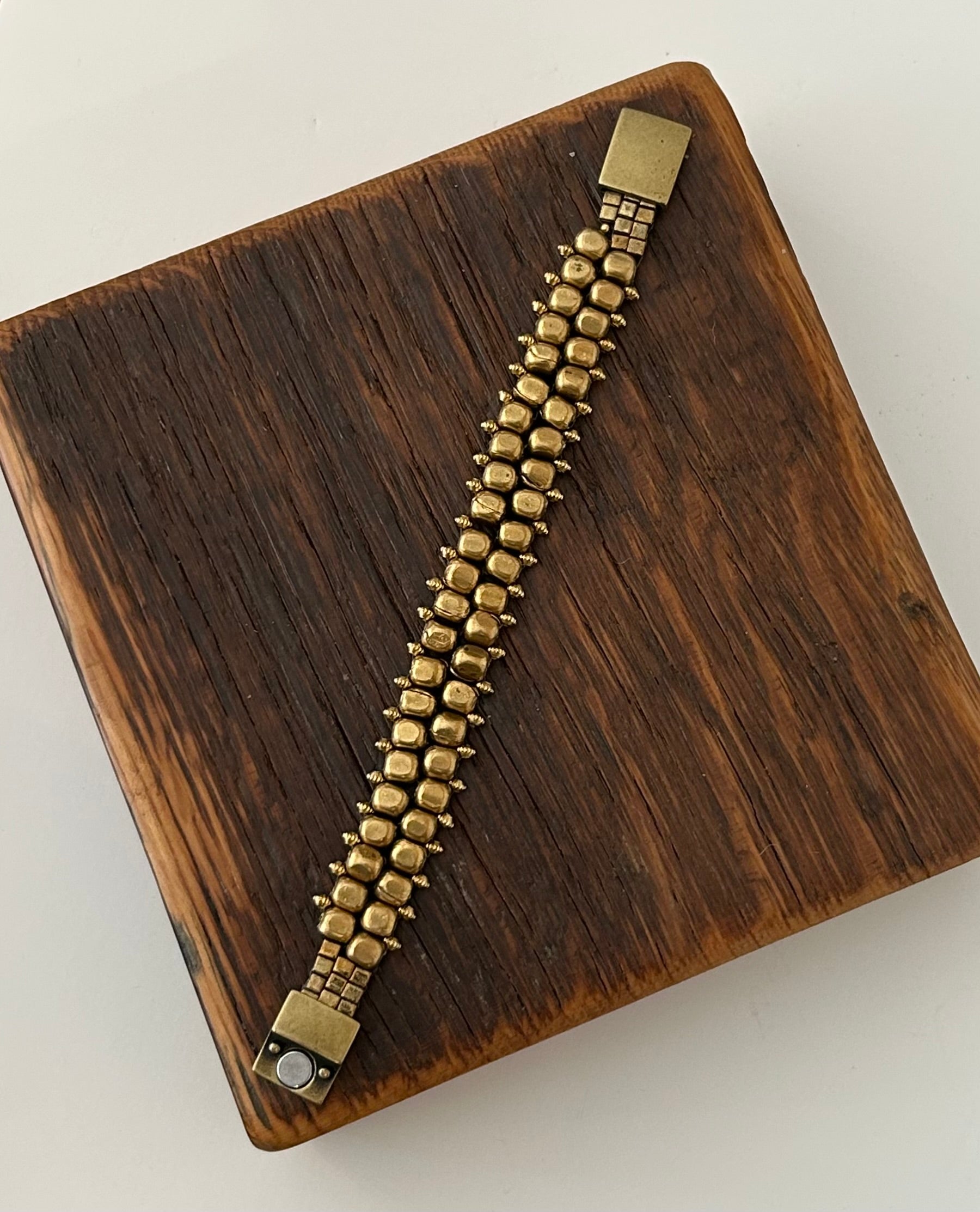 Large Bronze Cubes Bracelet