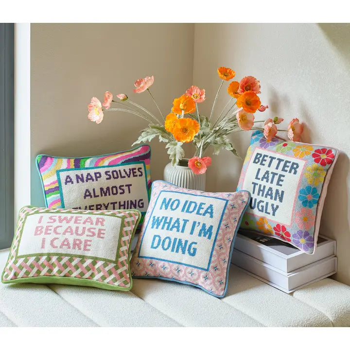 I Swear  Embroidered  Pillow
