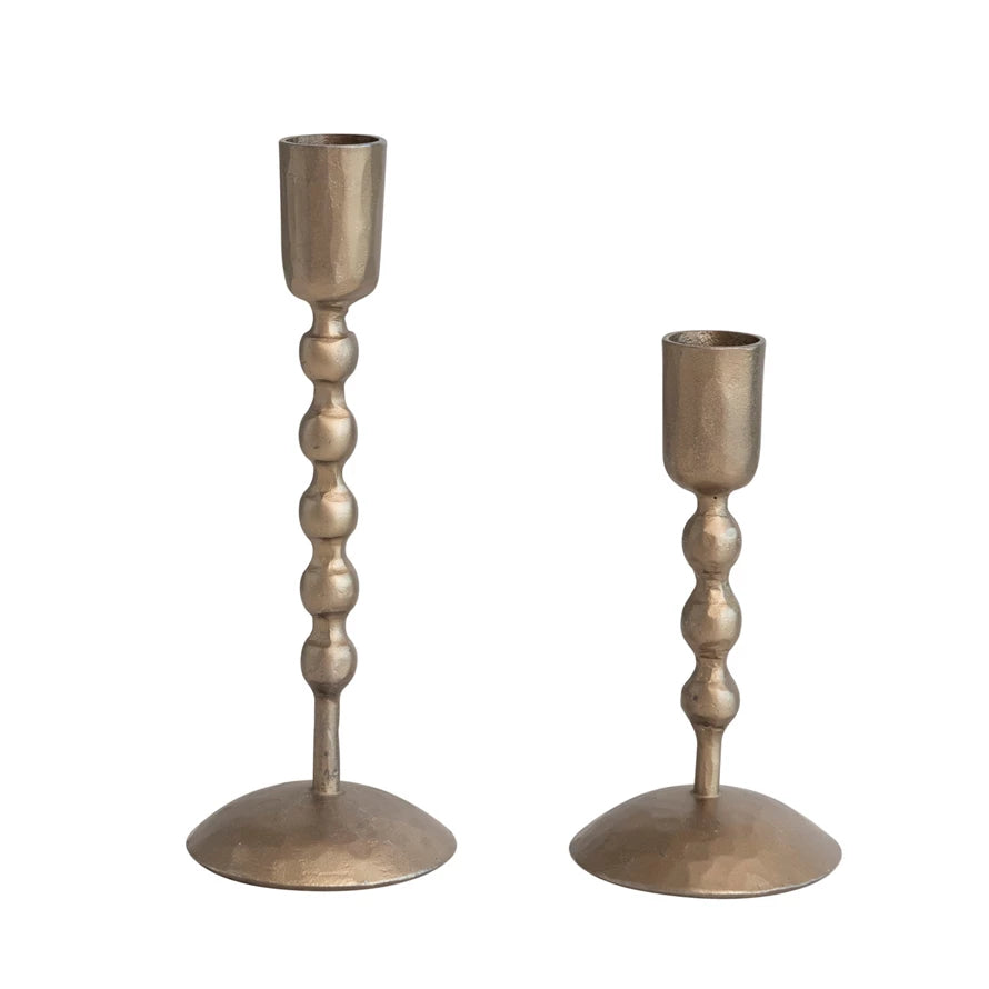 Iron Taper Holders Knotted, view 2, styled