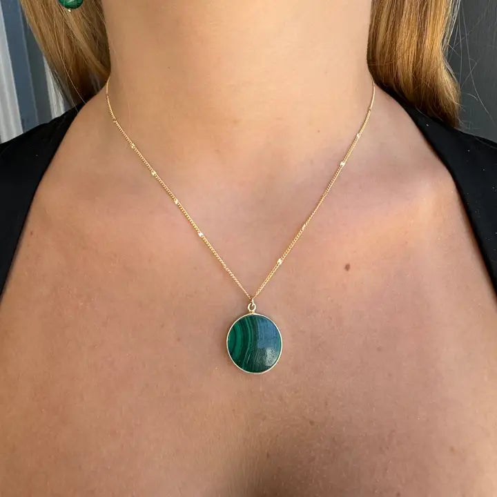 Malachite Coin Necklace