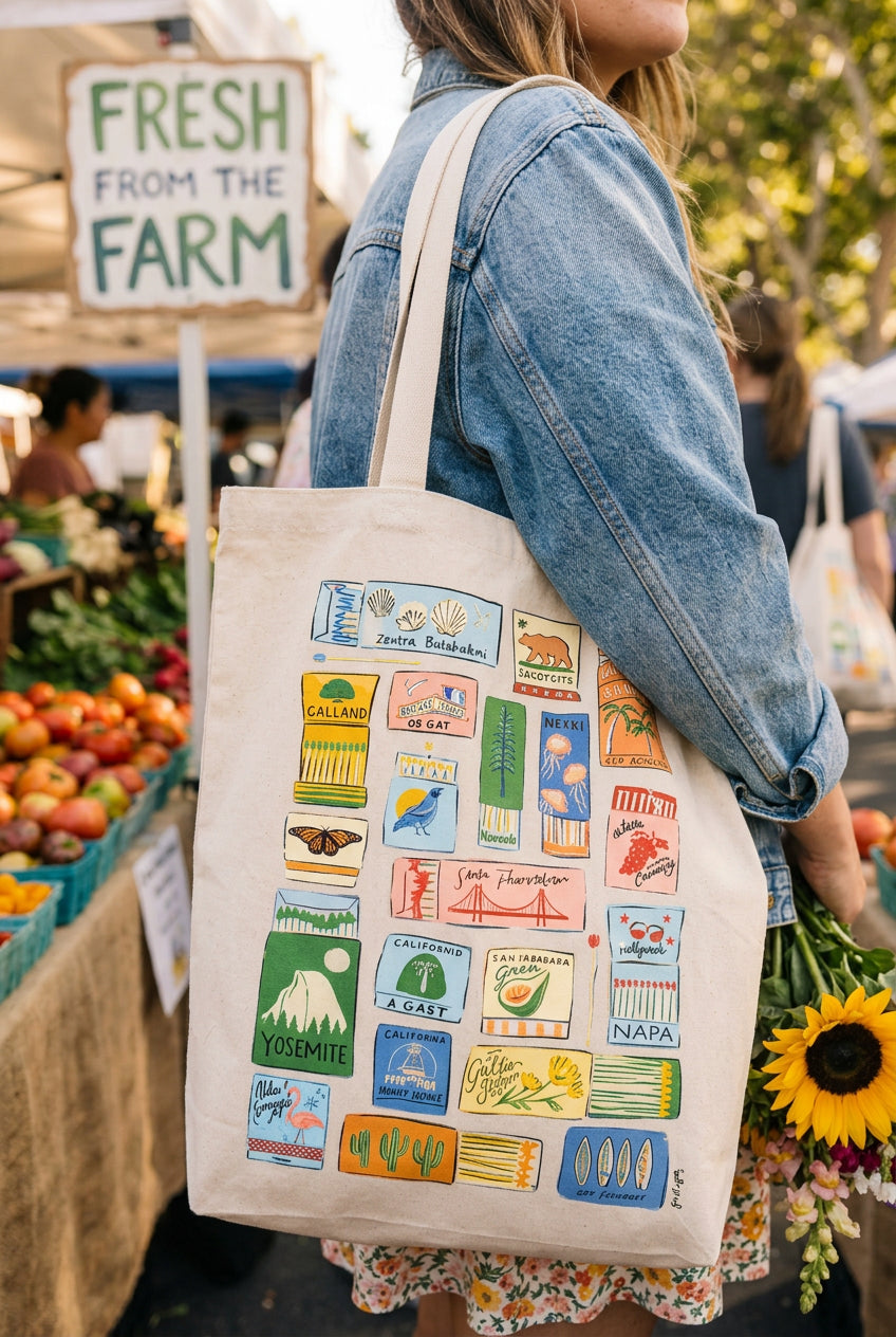 California Matchboxes Book Bag, view 2, styled