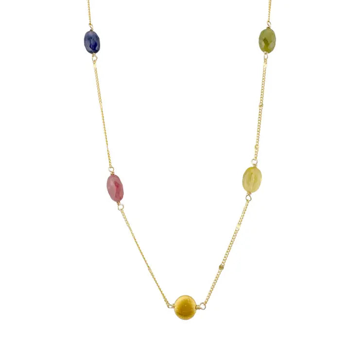 Multi Sapphire On Chain Necklace