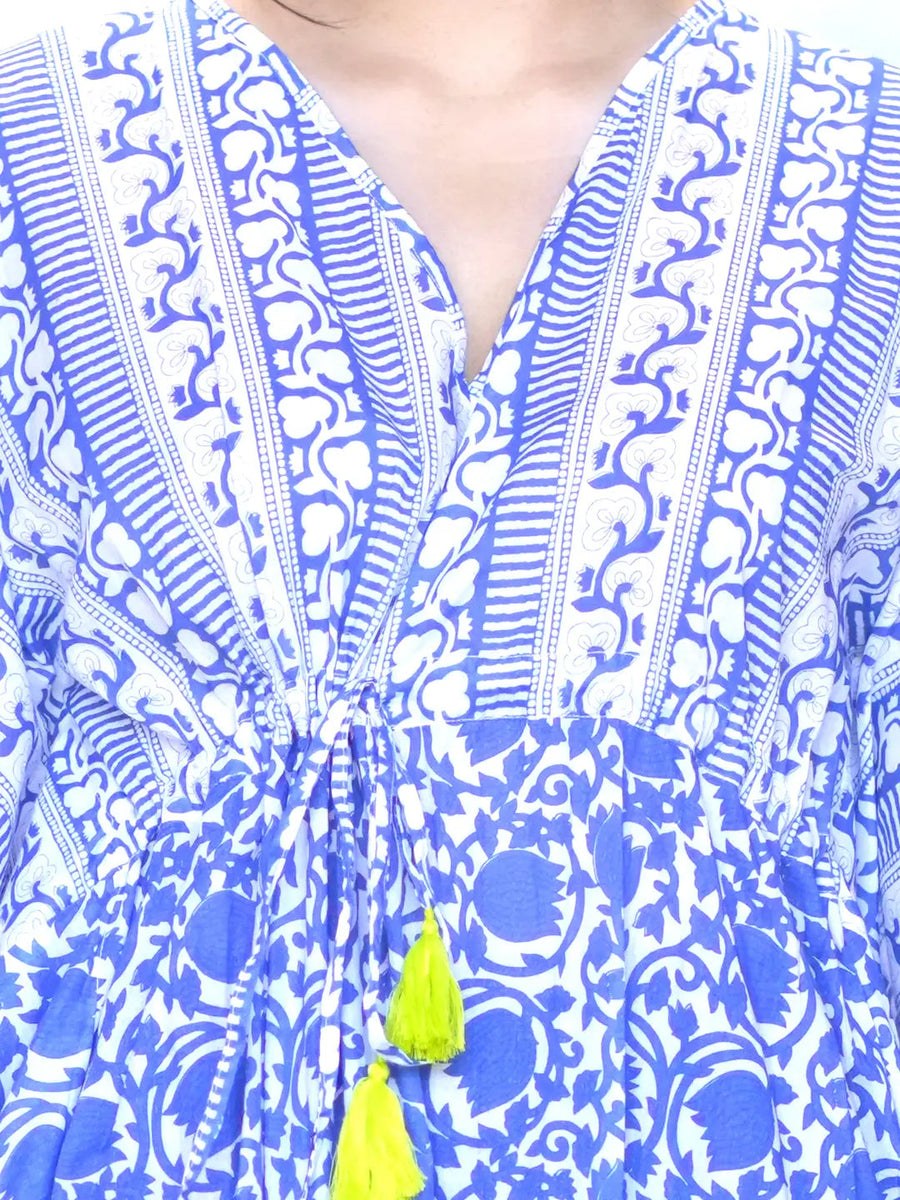 Nayla Block Printed Kaftan, view 2, styled