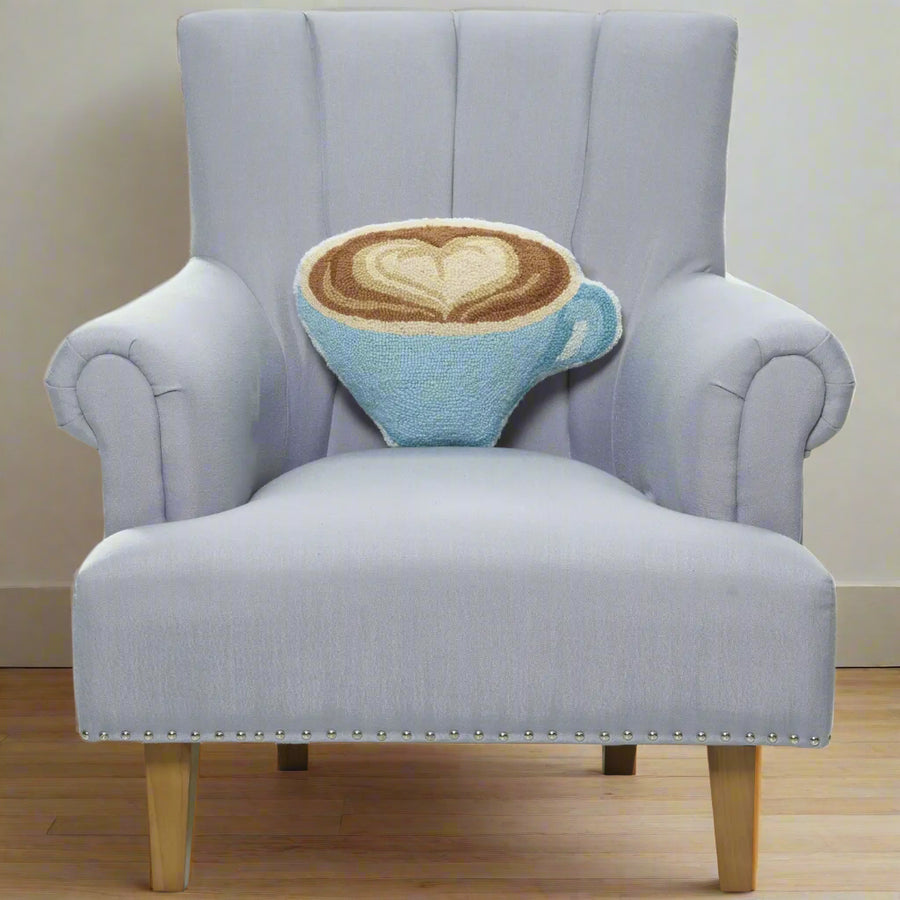 Latte Hook Pillow, view 2, styled
