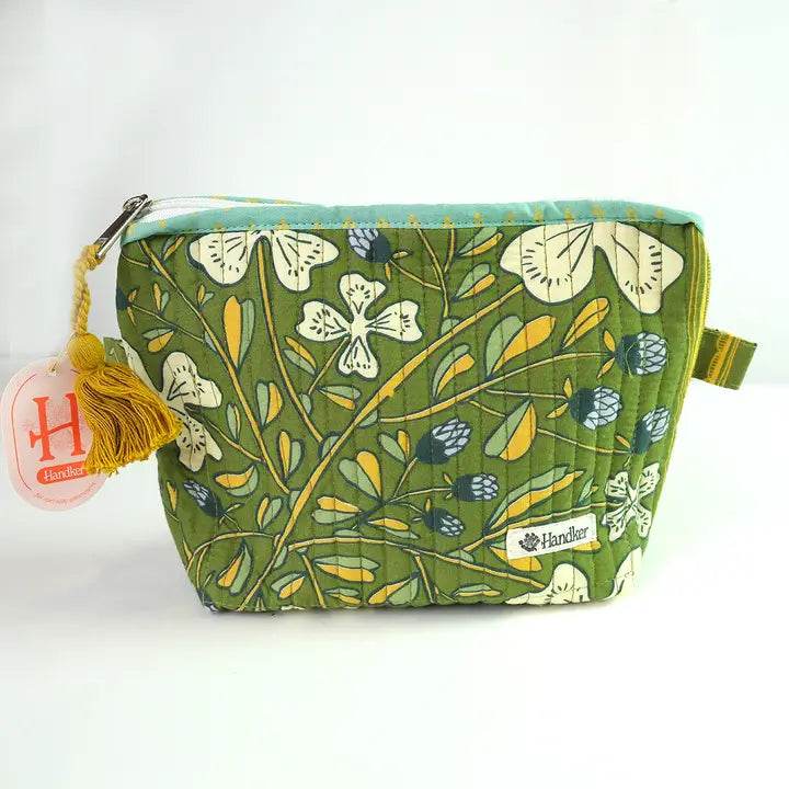 Quilted Zipper Pouch, view 2, styled