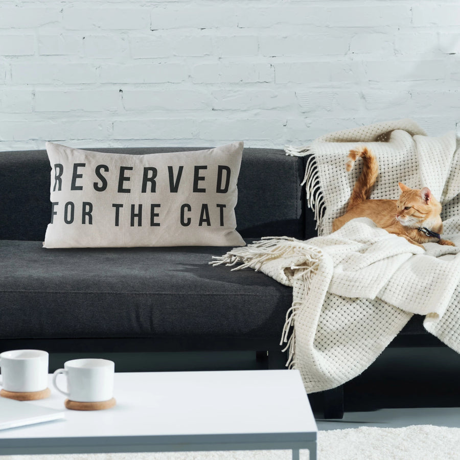 Reserved For The Pet Cotton Pillow, view 2, styled