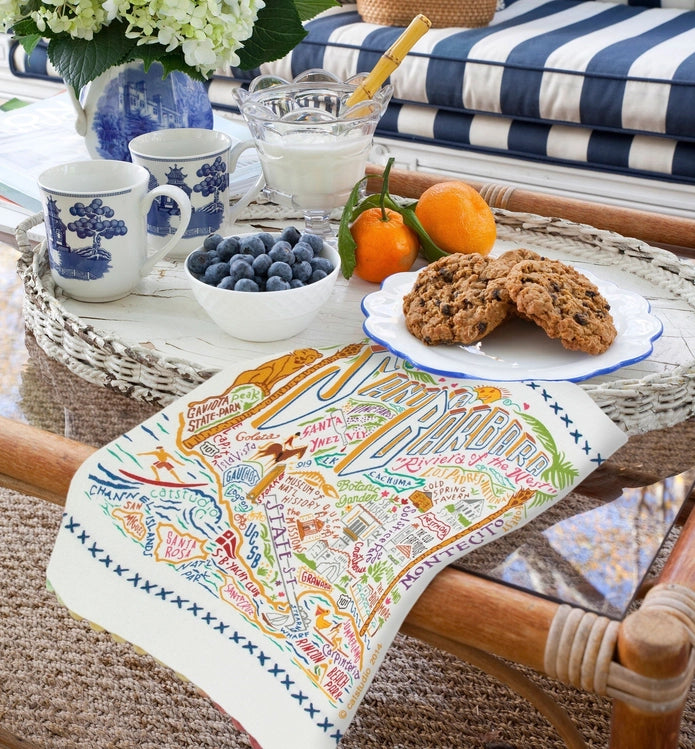 Santa Barbara Dish Towel, view 2, styled