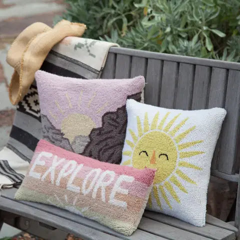 Sun Hook Pillow, view 2, styled
