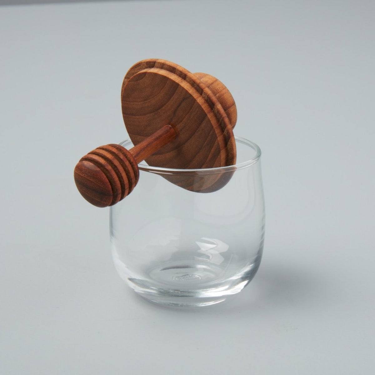 Teak & Glass Honey Jar, view 3