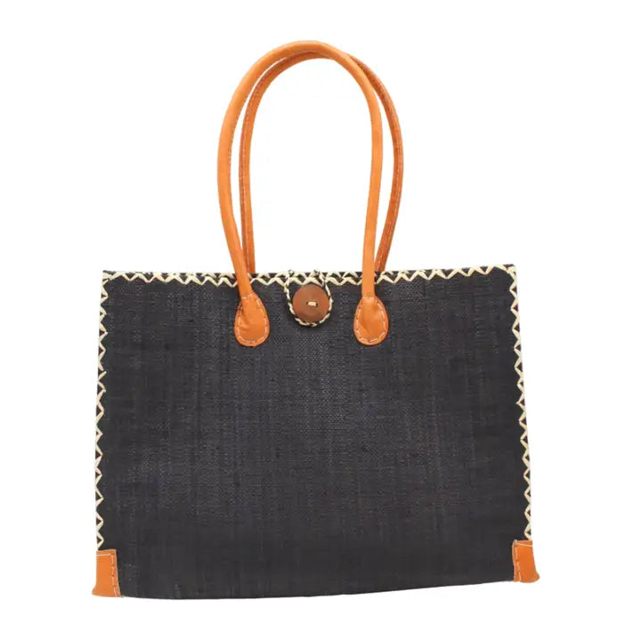 Zafran Medium Straw Tote