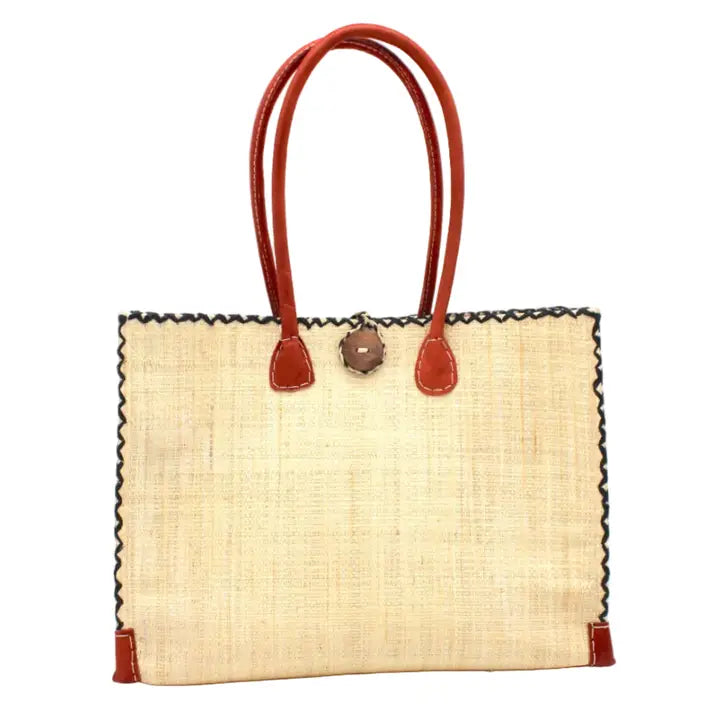 Zafran Medium Straw Tote