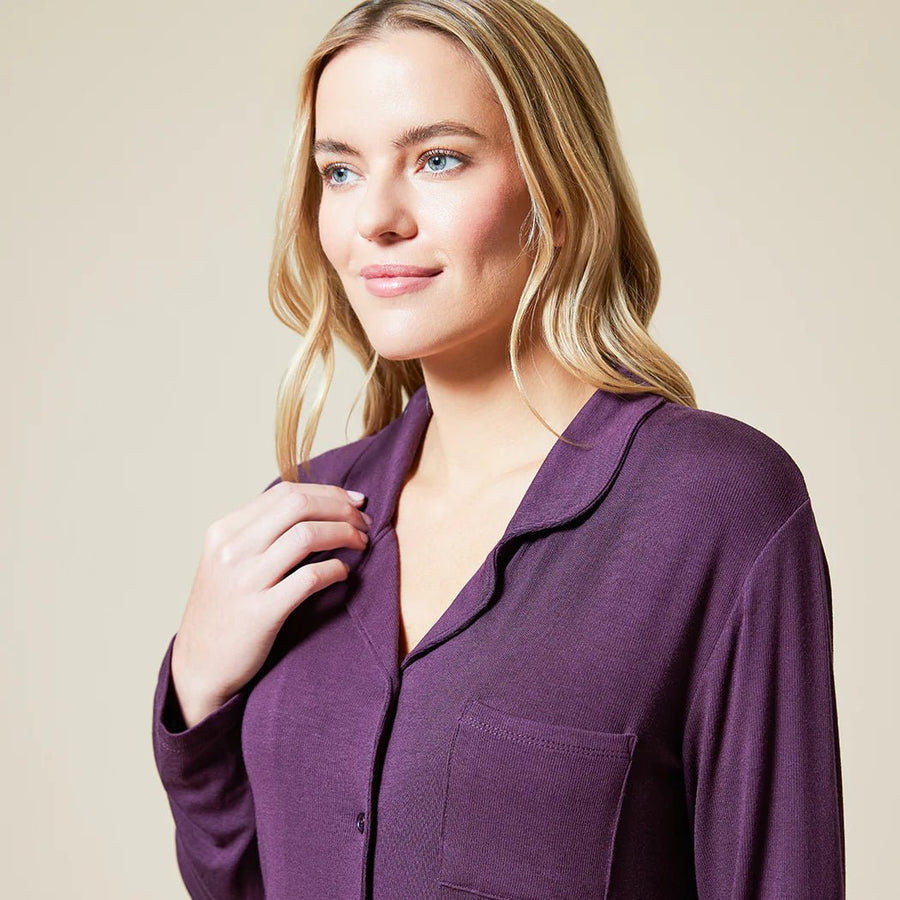 Aria - Slim Notch Collar PJ Set - The Riviera Towel Company, styled