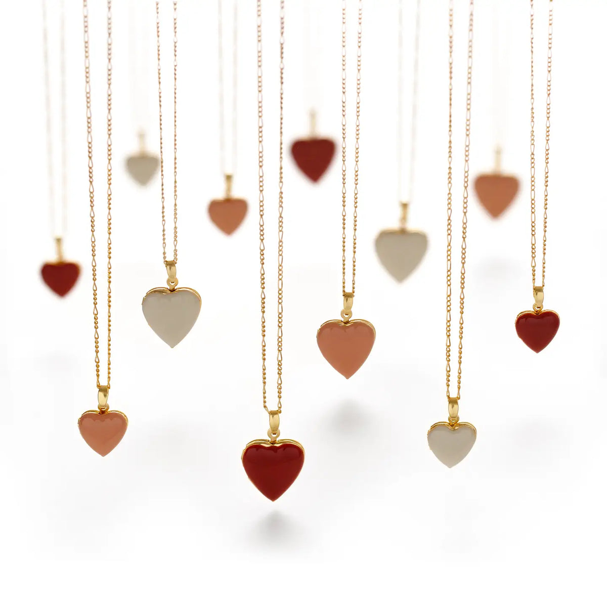 Large Enamel Heart Locket Asst, view 4