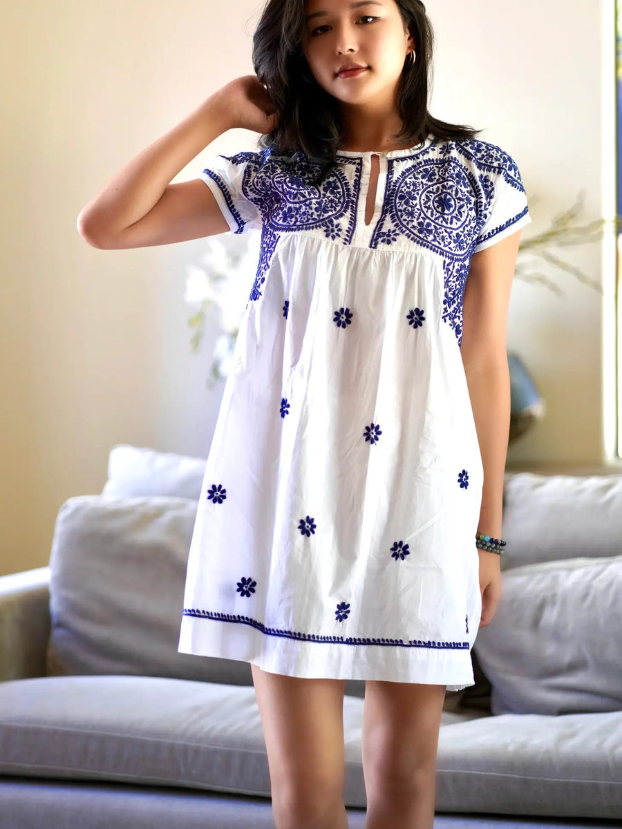 Ava Embroidered Tunic - The Riviera Towel Company, styled
