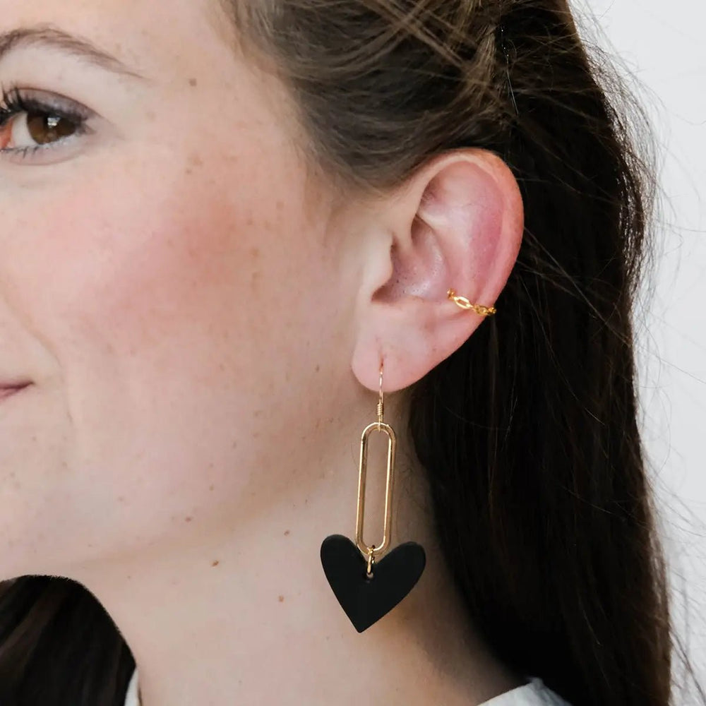 Black Milas Heart Earring