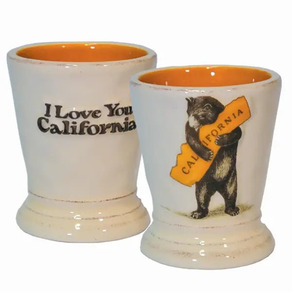 Ca Bear Hug Ceramic Shot Glass - The Riviera Towel Company, styled