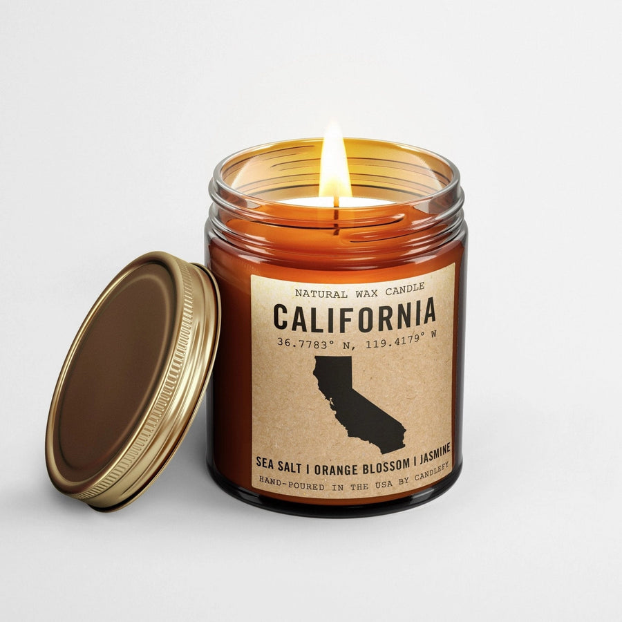 CA/SB/PO 8oz Candle - The Riviera Towel Company, styled