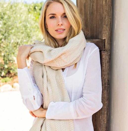 Chevron Turkish Towel - The Riviera Towel Company, styled