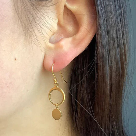 Circle With Charm Earrings