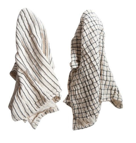 Cotton Tea Towel Natural & Black