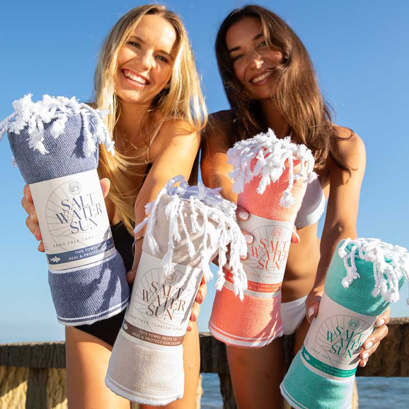 Turkish towels with custom wrap bands and packaging for events