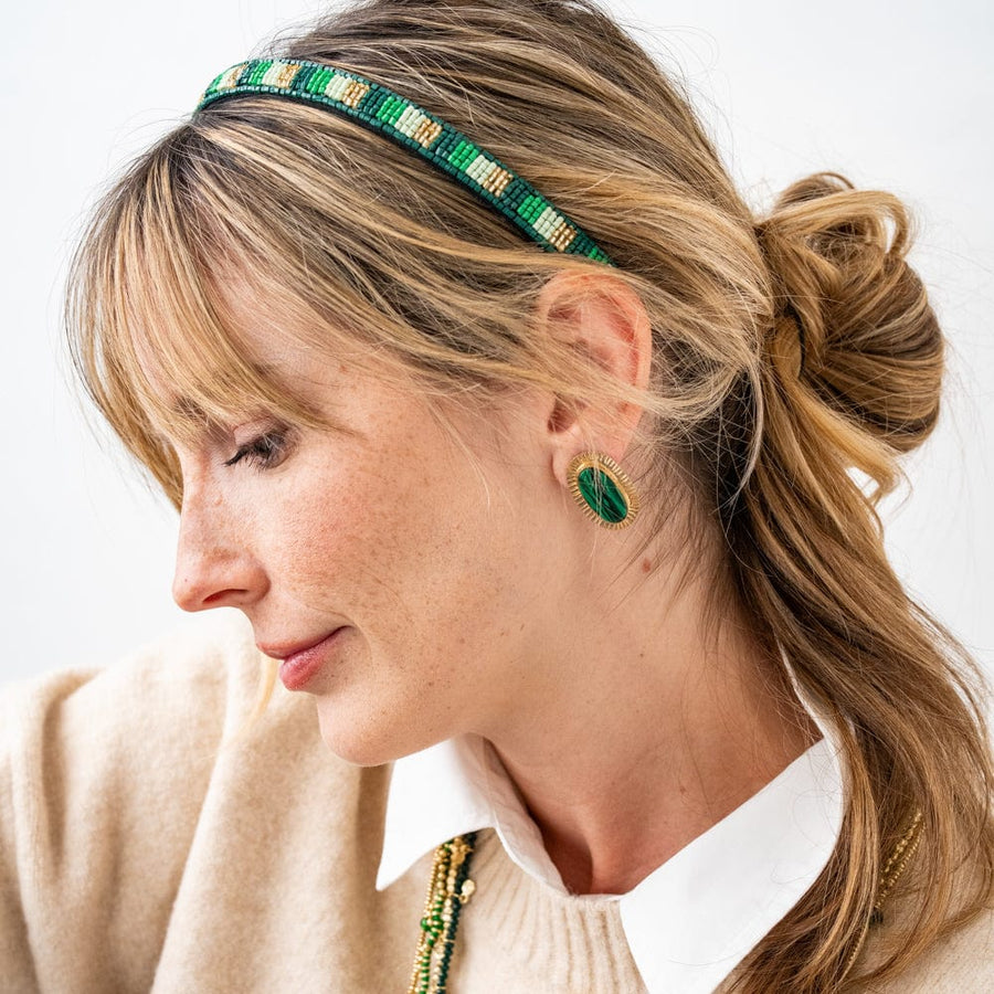 Daphne Oval Earrings, view 2, styled