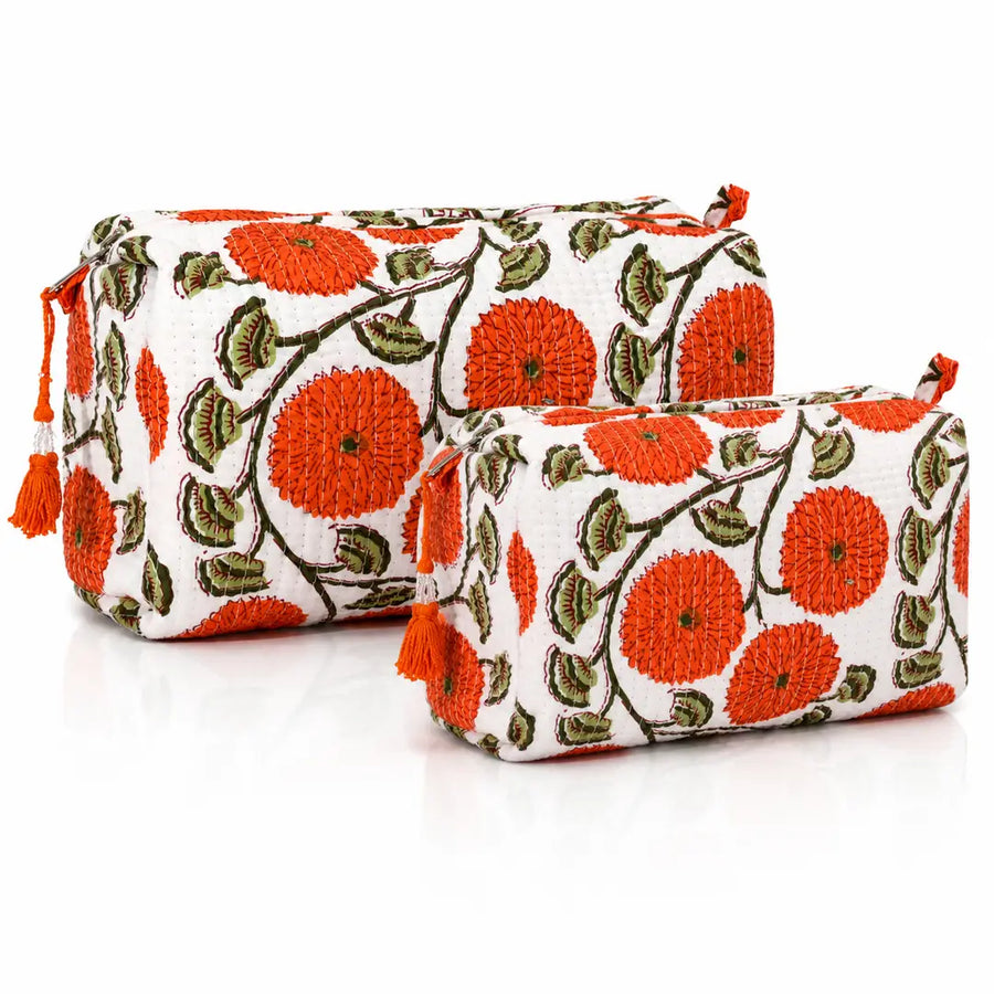 Cotton Block Print Pouch, view 2, styled