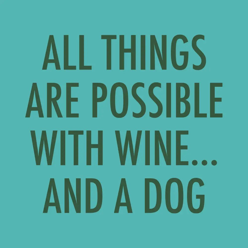 Funny Cocktail Napkins - Wine and A Dog - The Riviera Towel Company