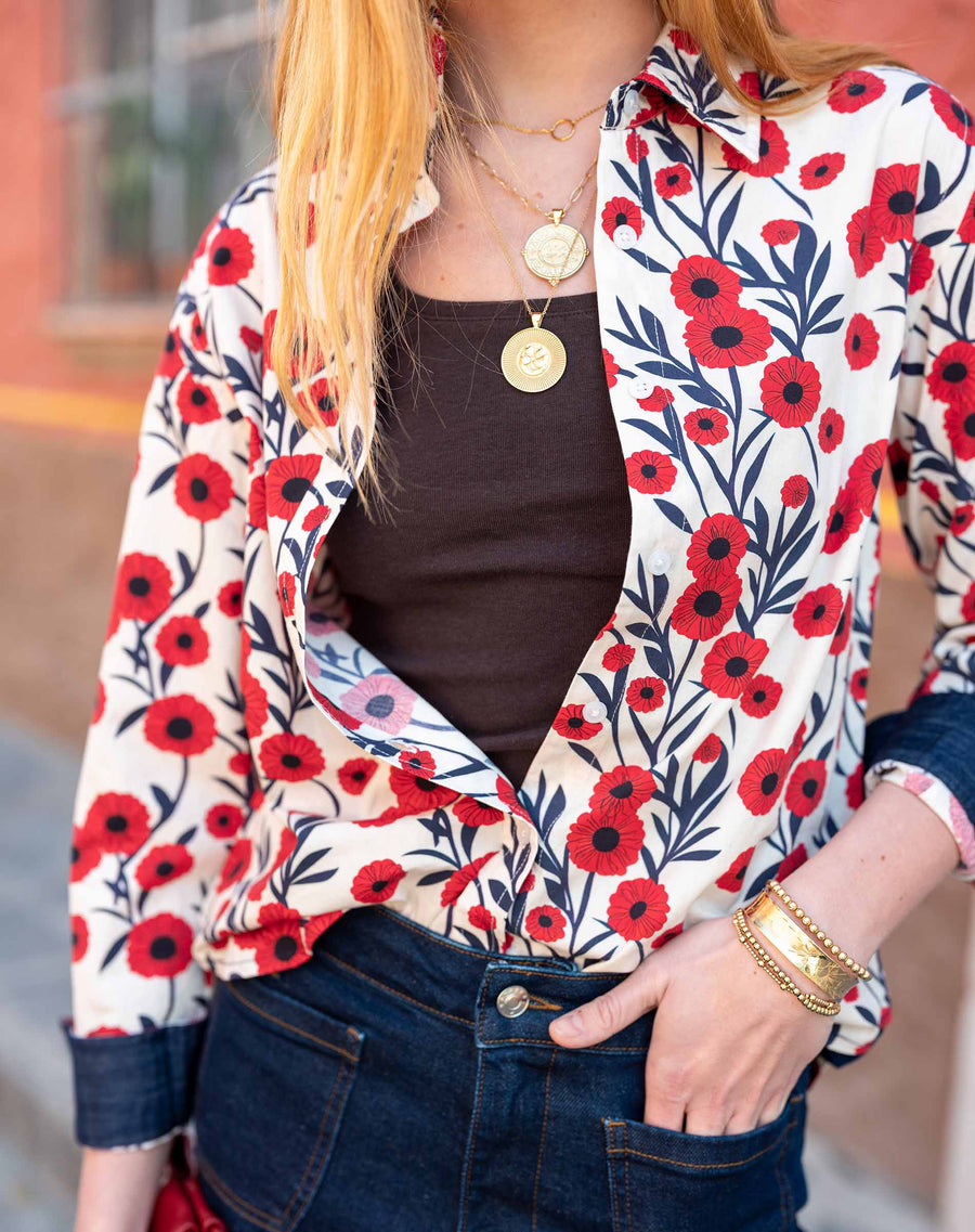 Margot Button Up Shirt, view 2, styled
