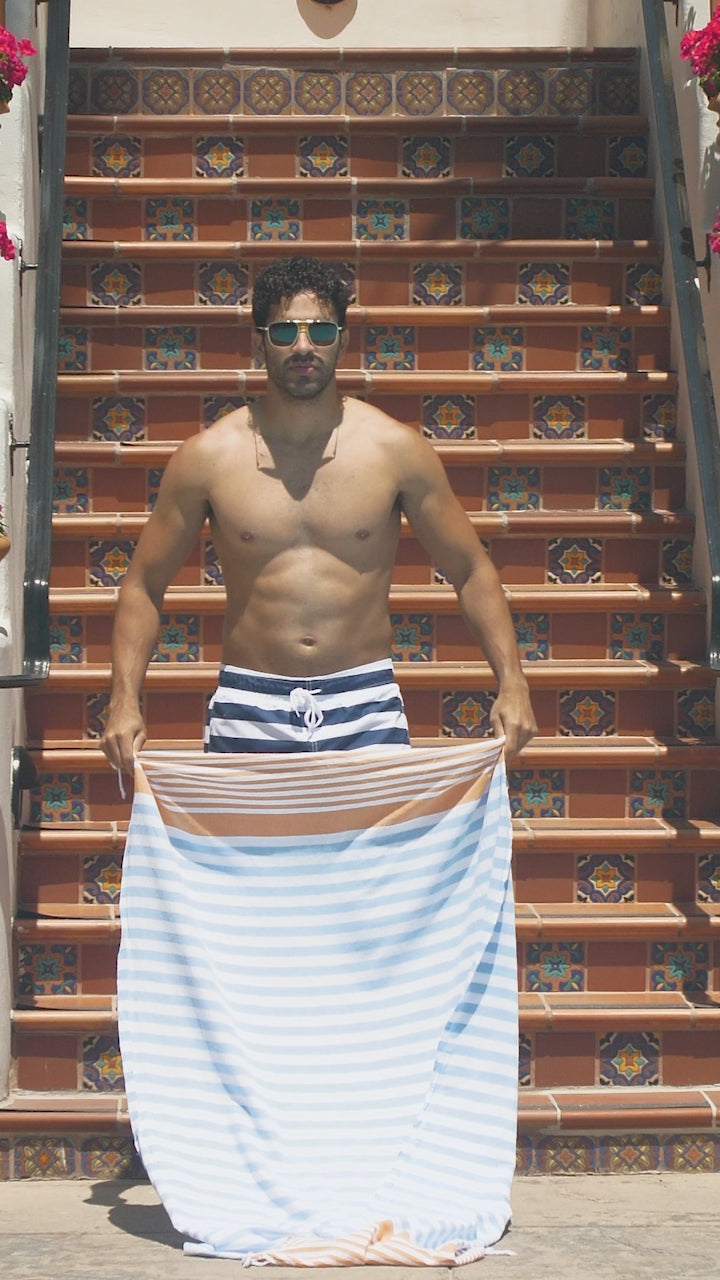 Load video: Amalfi Coast Turkish Towel