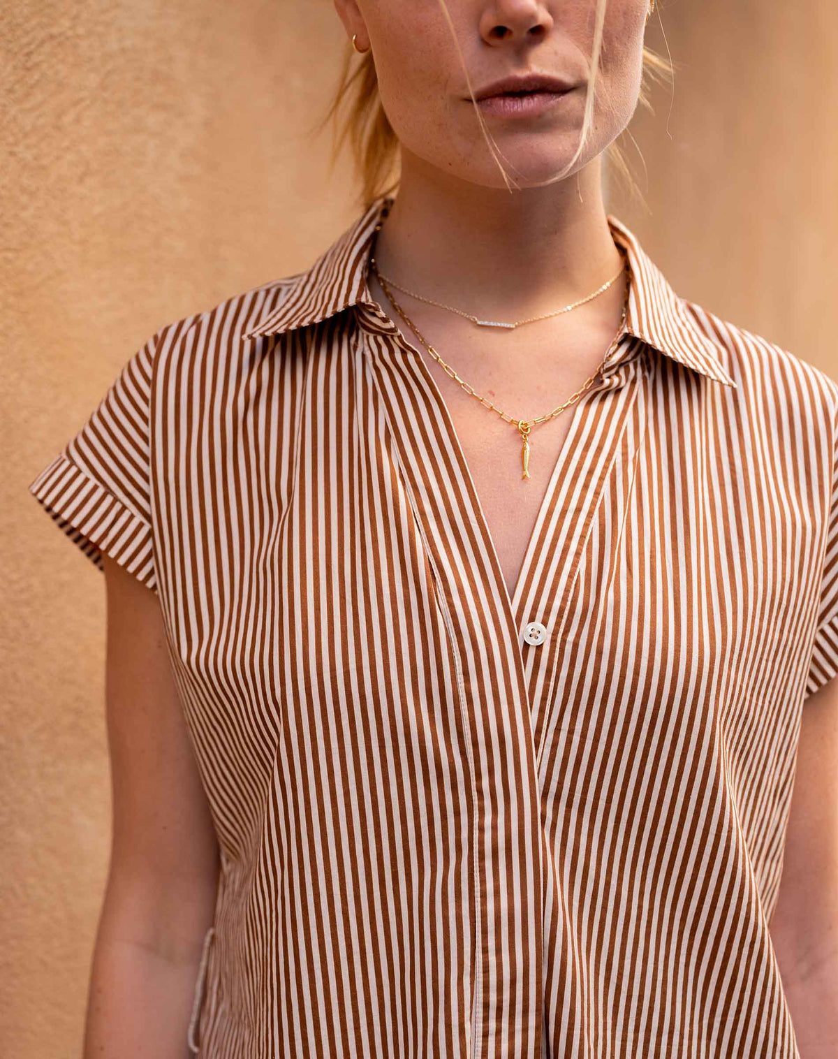 Sailor Button Down Shirt Dress, view 3