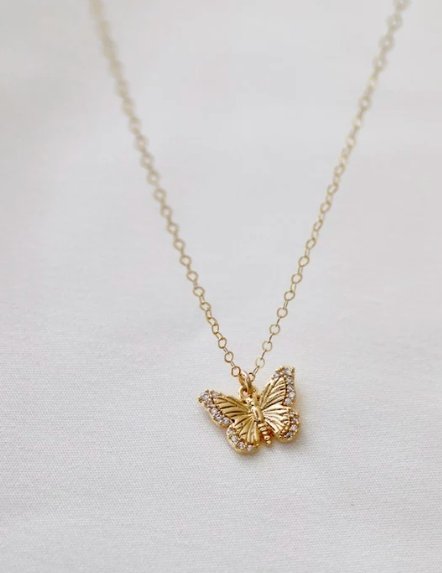 CZ Butterfly Necklace - The Riviera Towel Company