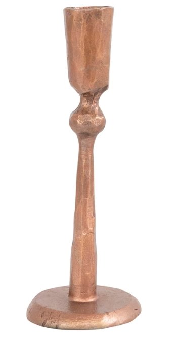 Hand-Forged Iron Taper Holder, Antique Brass Finish - The Riviera Towel Company