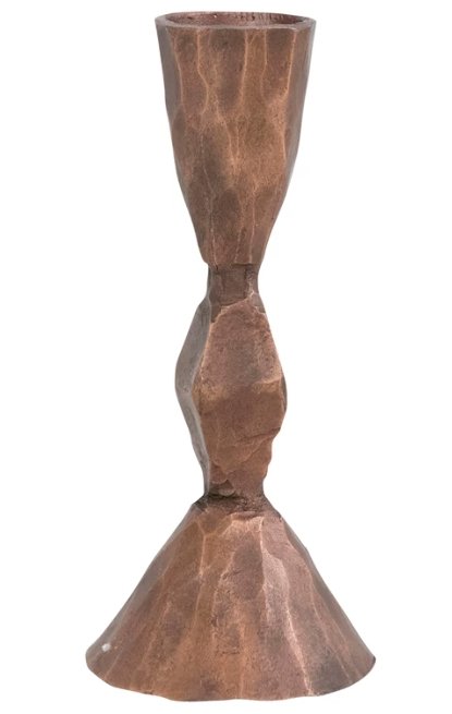 Hand-Forged Iron Taper Holder, Antique Brass Finish - The Riviera Towel Company
