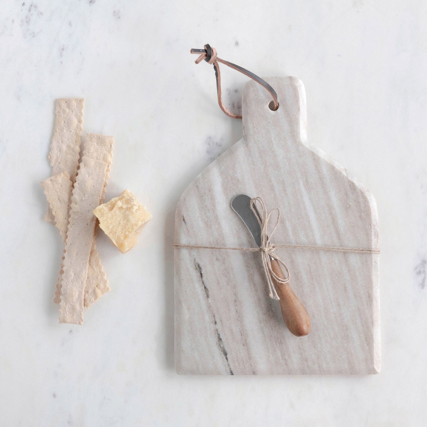 MarbleCutting Board with Spreader Set/ 2 - The Riviera Towel Company