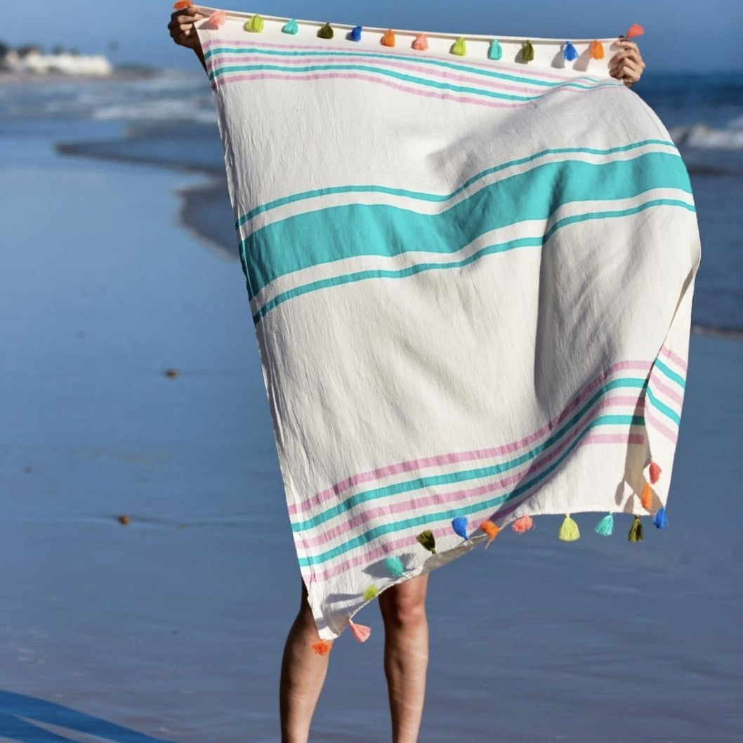 Portofino Tassel Towel - The Riviera Towel Company