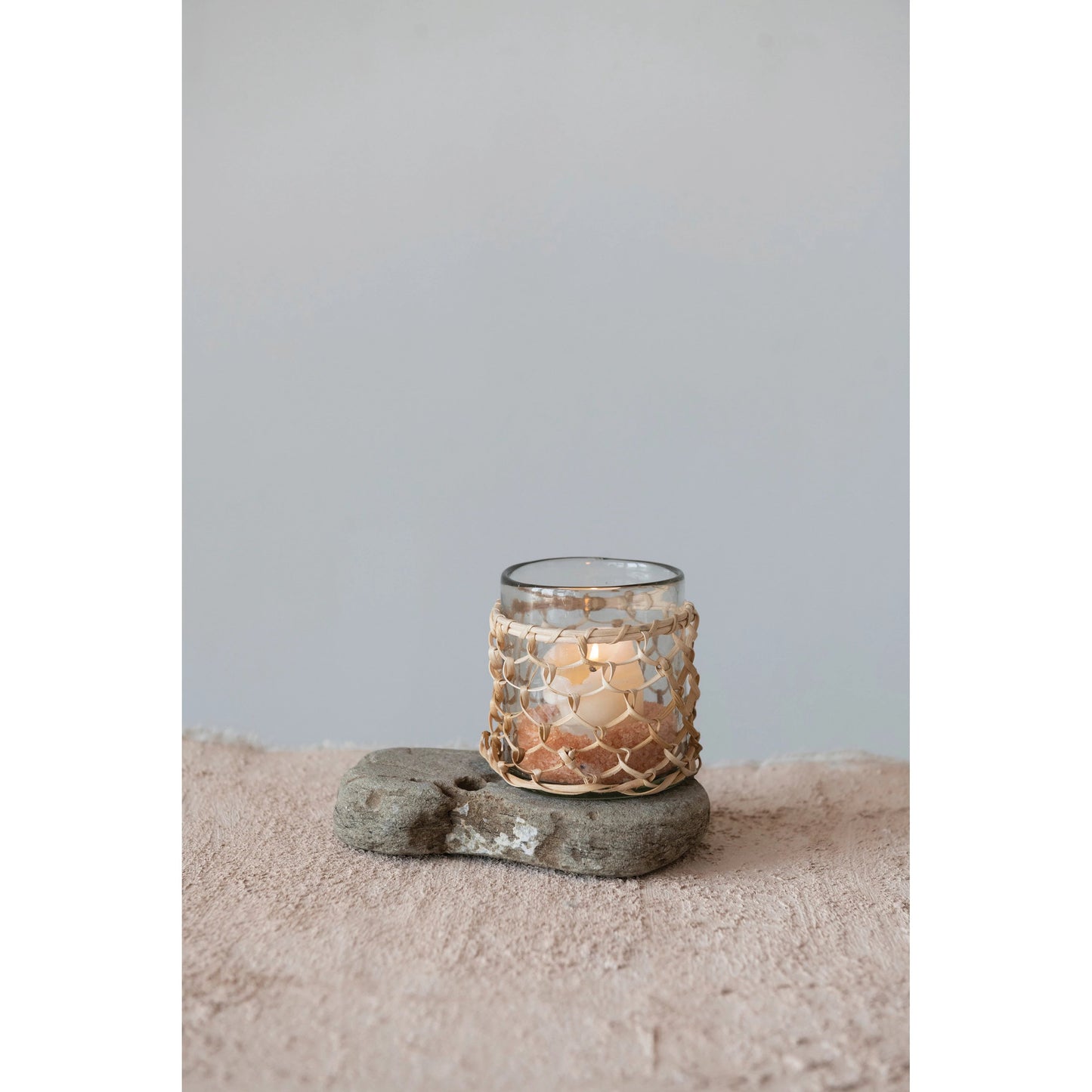 Rattan Wrapped Votive Holder - The Riviera Towel Company