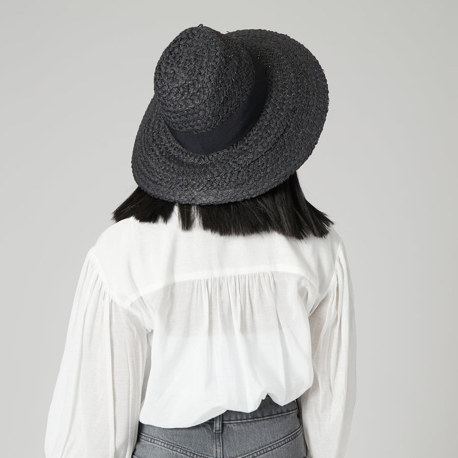 Wide Brim Fedora With Grosgrain - The Riviera Towel Company, styled