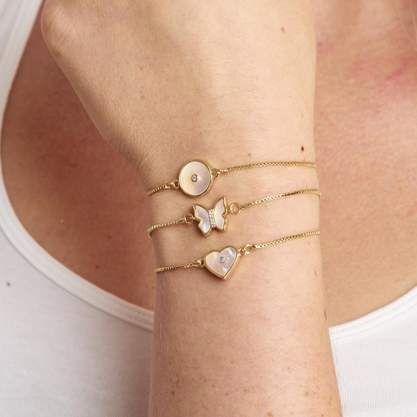 Pearlescent Rhinestone Bracelet