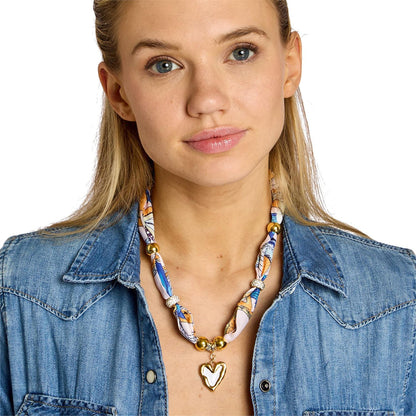 Scarf Necklace with Charm
