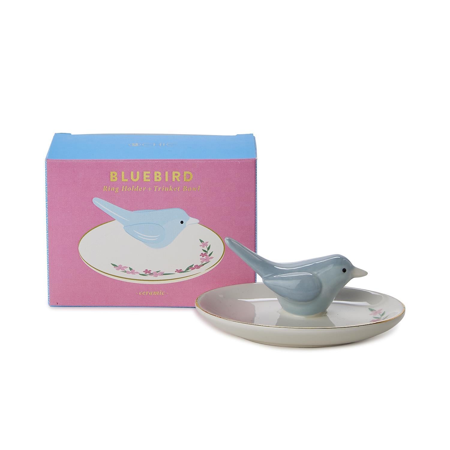 Blue Bird Ceramic Ring Holder