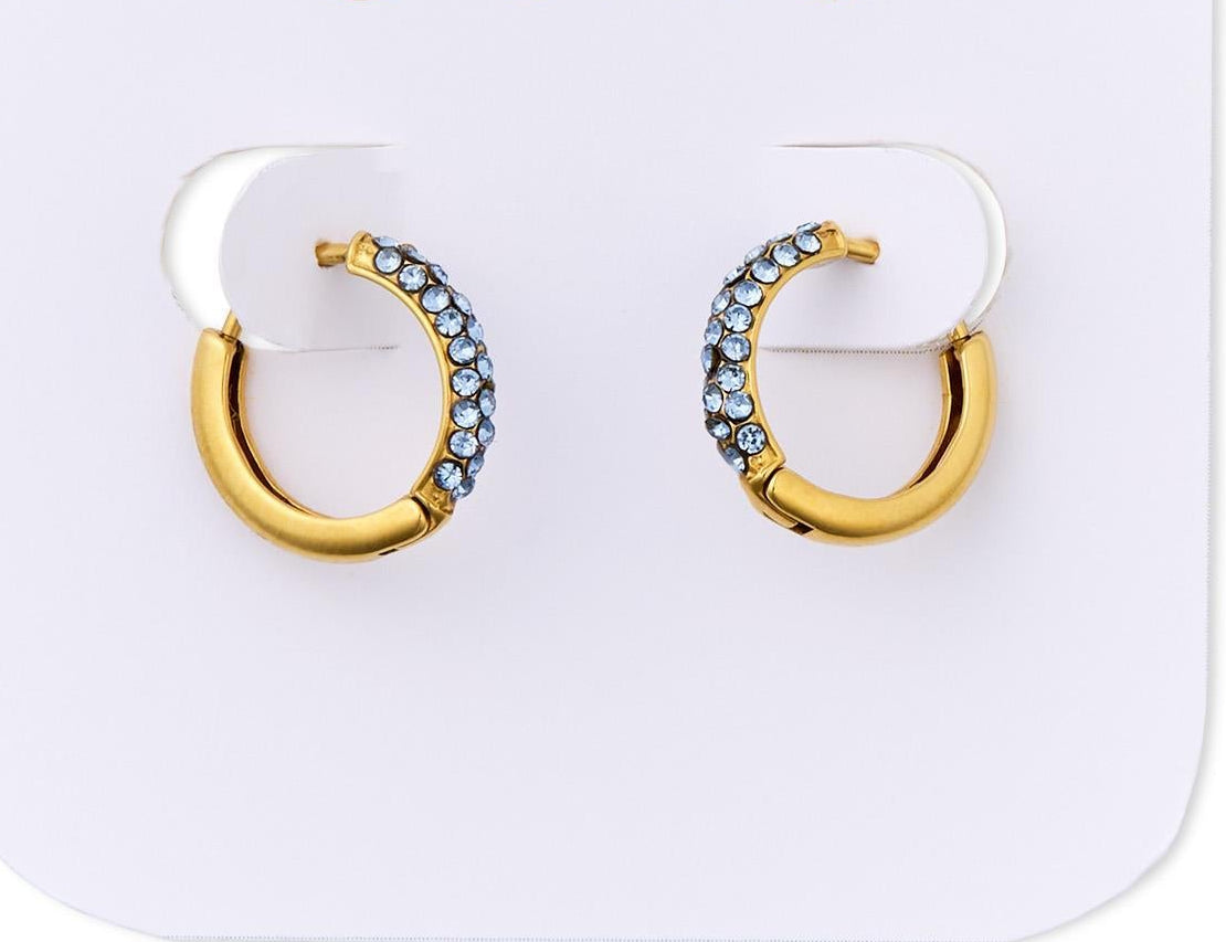 Pave Huggie Hoops, view 3