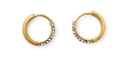 Pave Huggie Hoops, view 2